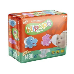 FRALDAS HIPOPO BABY TAM M COM 80 UND