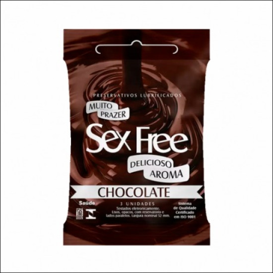 PRESERVATIVO SEX FREE CHOCOLATE COM 3 UND