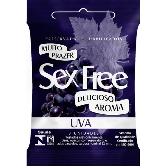 PRESERVATIVO SEX FREE UVA C/3 UND