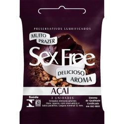 PRESERVATIVO SEX FREE AÇAI COM 3 UND