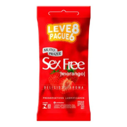 PRESERVATIVO SEX FREE MORANGO LV8PG6