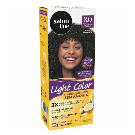 TINTURA PARA CABELO LIGHT COLOR 3.0 CASTANHO ESCURO