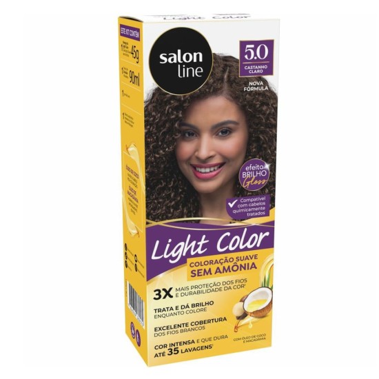 TINTURA PARA CABELO SALON LINE LIGHT COLOR 5.0 CASTANHO CLARO