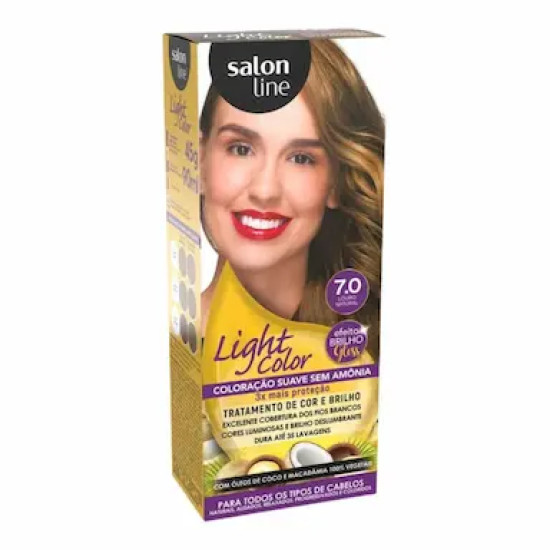 TINTURA DE CABELO SALON LINE LIGHT COLOR 7.0 LOURO NATURAL