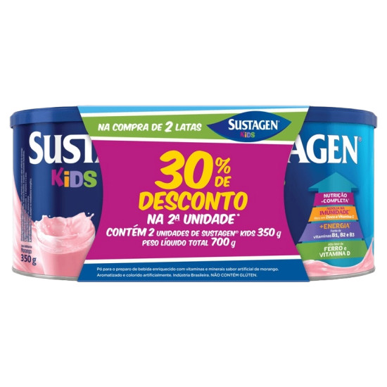 SUSTAGEN KIDS MORANGO 350G 30% DESC NO SEGUNDO