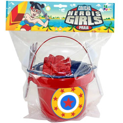 BALDINHO DE PRAIA GIRLS 15CM COM 7 PECAS REF:008