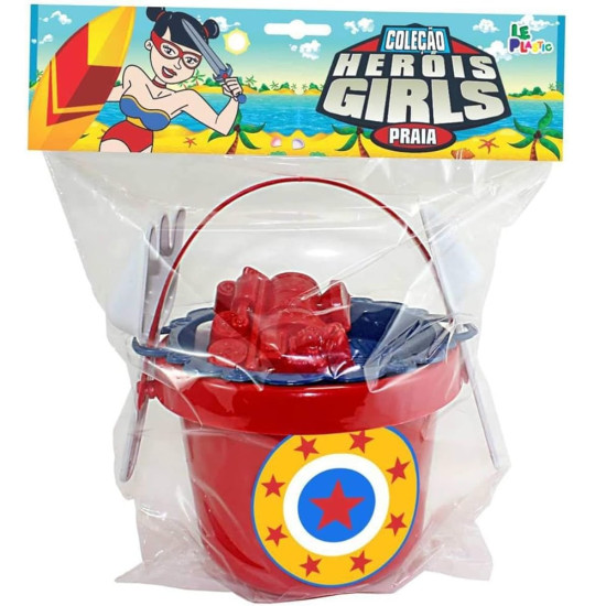 BALDINHO DE PRAIA GIRLS 15CM COM 7 PECAS REF:008