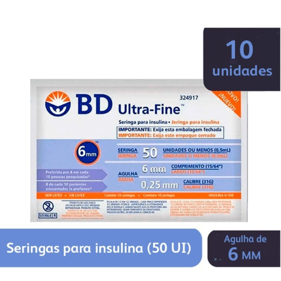 SERINGA CEPALAB ULTRA FINE 50 UI 6 X 0,25(31GX15/64) COM 1 UND