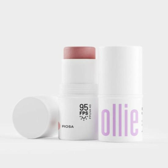 BASTAO OLLIE 3EM1 ROSA BLUSH/BATON/SOMBRA FPS 95 COM 4,5G