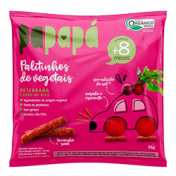 BISCOITO INFANTIL PAPAPA PALITINHO BETERRABA E GRAO DE BICO 20G