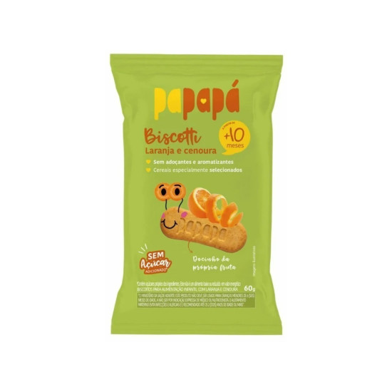 BISCOITO INFANTIL PAPAPA LARANJA E CENOURA 60G
