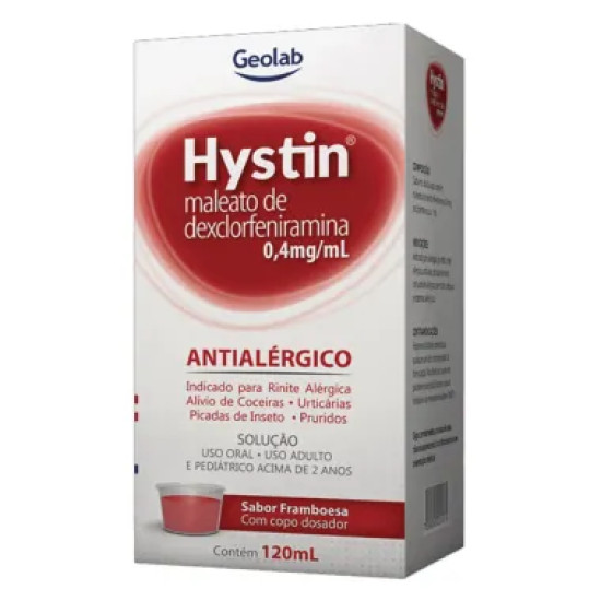 HYSTIN 2MG SOL ORAL COM 120 ML