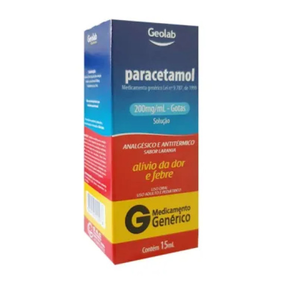 PARACETAMOL 200MG GTS COM 15 ML GEOLAB