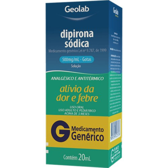 DIPIRONA SODICA 500MG GTS COM 20 ML GEOLAB