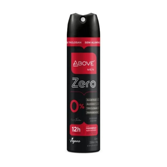 DESODORANTE AEROSOL ABOVE FEEL FREE ZERO COM 150ML