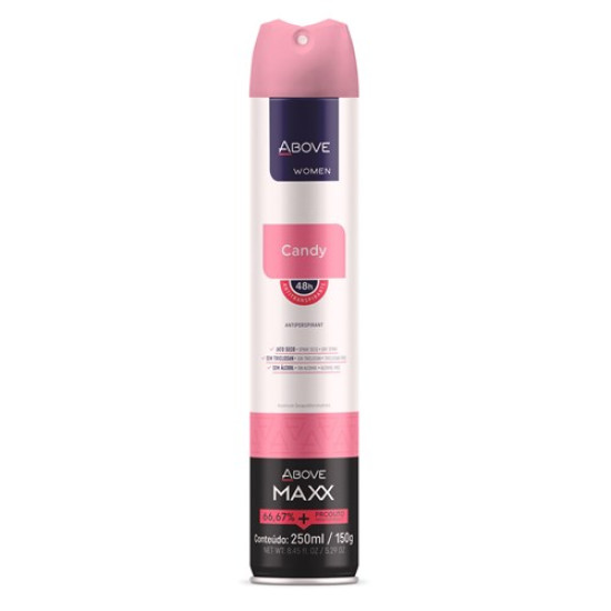 DESODORANTE AEROSOL ABOVE MAXX CANDY COM 250ML