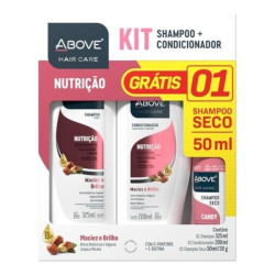 KIT ABOVE  SHAMPOO + CONDICIONADOR  NUTRICAO + GRATIS SHAMPOO A SECO