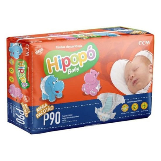 FRALDA HIPOPO BABY TAM P C/90UN