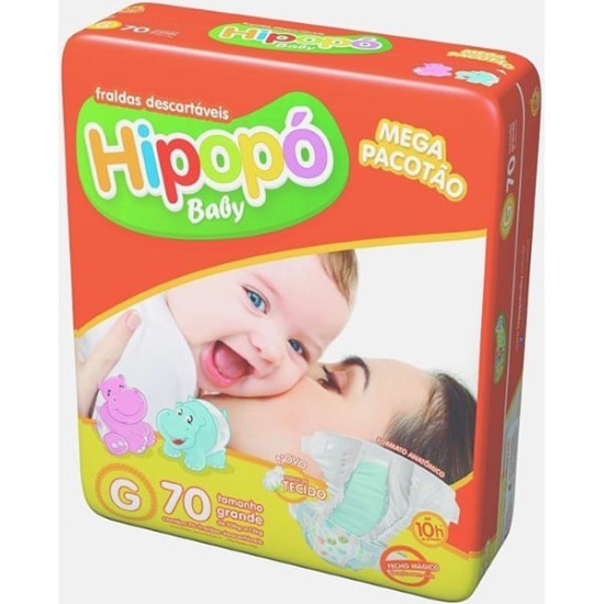 FRALDA HIPOPO BABY TAM G C/70UN