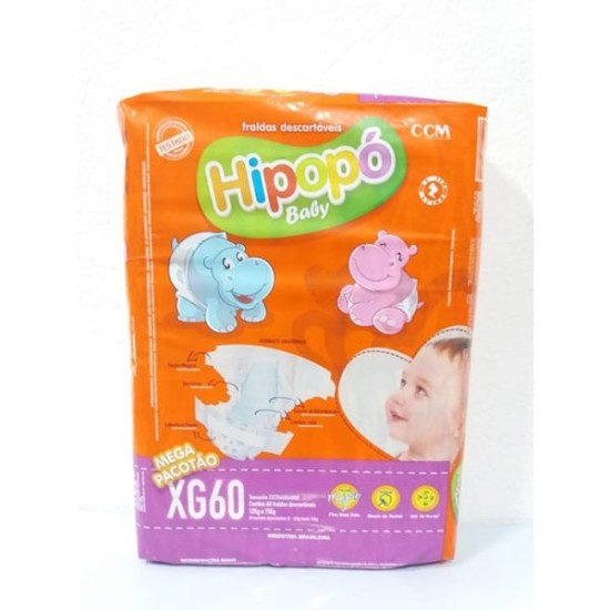 FRALDA HIPOPO BABY TAM EG C/60UN