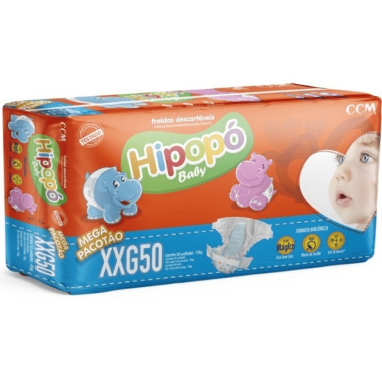 FRALDAS HIPOPO BABY TAM XXG COM 50 UND