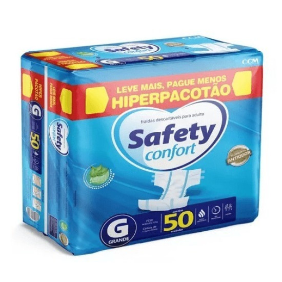 FRALDAS GERIATRICA SAFETY HIPER G COM 50 UND