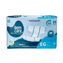 FRALDA GERIATRICA BEM CARE TAM EG C/26