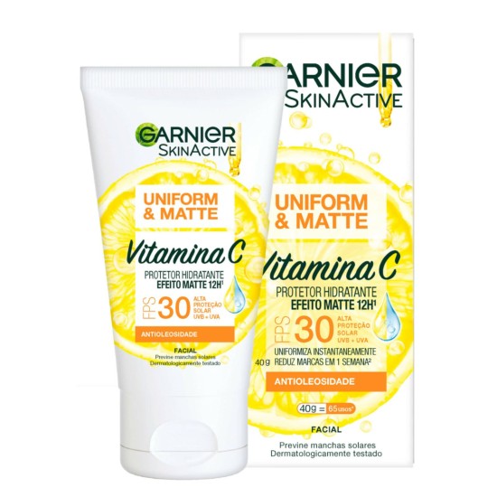 CREME HIDRATANTE FACIAL GARNIER UNIFORM/MATTE 40G