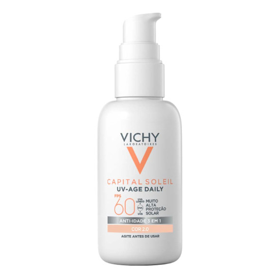 PROTETOR SOLAR VICHY CAPITAL SOLE FPS60 COR 2.0 COM 40G