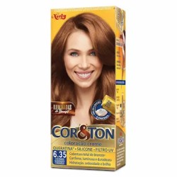 TINTURA PARA CABELO CORETON PERMANENTE 6.35 CASTANHO ILUMINADO CARAMELO