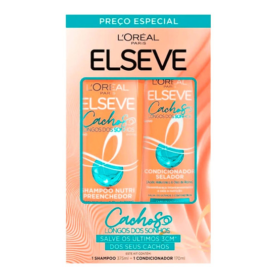 KIT ELSEVE SHAMPOO 375ML+ COND 170ML CACHOS LONGOS DOS SONHOS