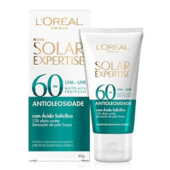 PROTETOR SOLAR FACIAL LOREAL EXPERTISE ANTIOLEOSIDADE FPS60 40G