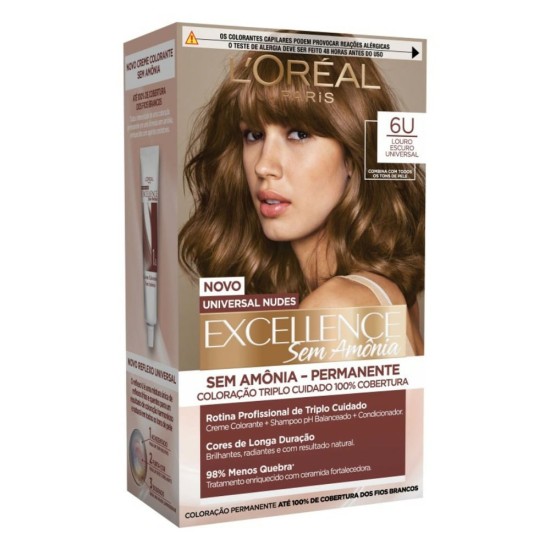 TINTURA PARA CABELO IMEDIA EXCELLENCE S/ AMÔNIA 6U LOURO ESCURO
