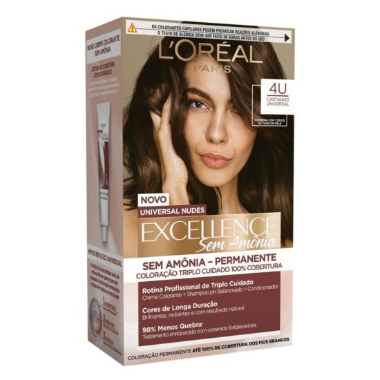 TINTURA PARA CABELO IMEDIA EXCELLENCE S/ AMÔNIA 4U CASTANHO