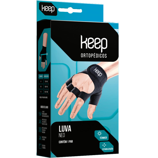LUVA KEEP NEO BASIC PRETO TAM M
