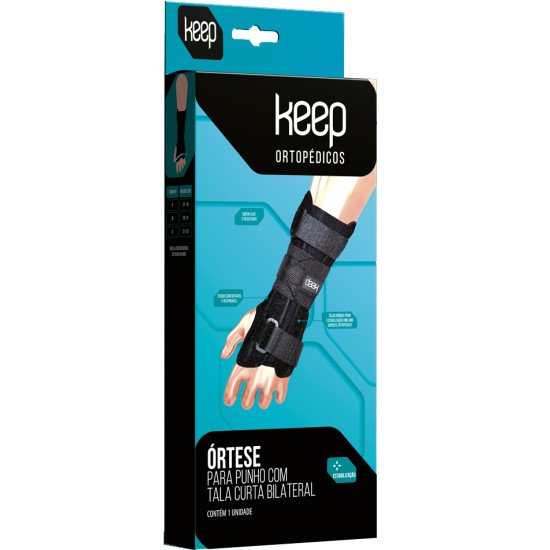 ORTESE PARA PUNHO KEEP COM TALA PRETO TAM G
