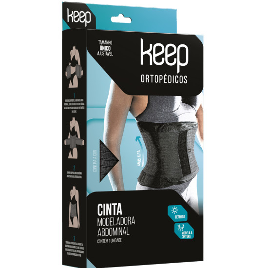 CINTA KEEP MODELADORA ABDOMINAL PRETO TAM U