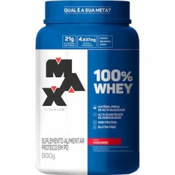 MAX TITANIUM 100% WHEY MORANGO 900G