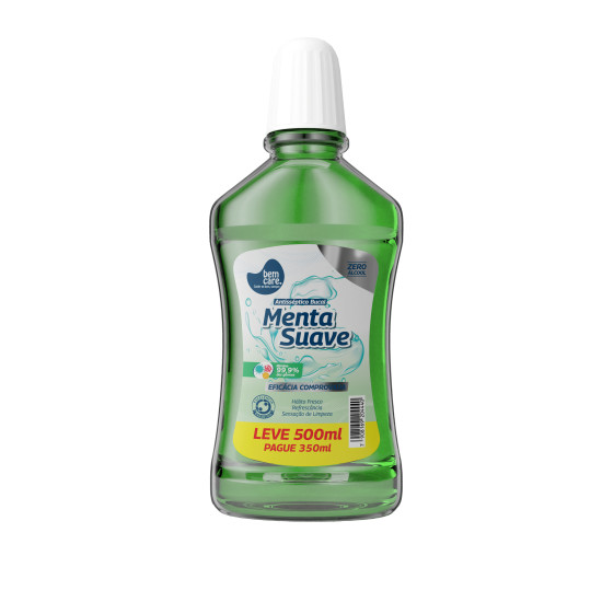 ENXAGUANTE BUCAL BEM CARE MENTA SUAVE 500ML