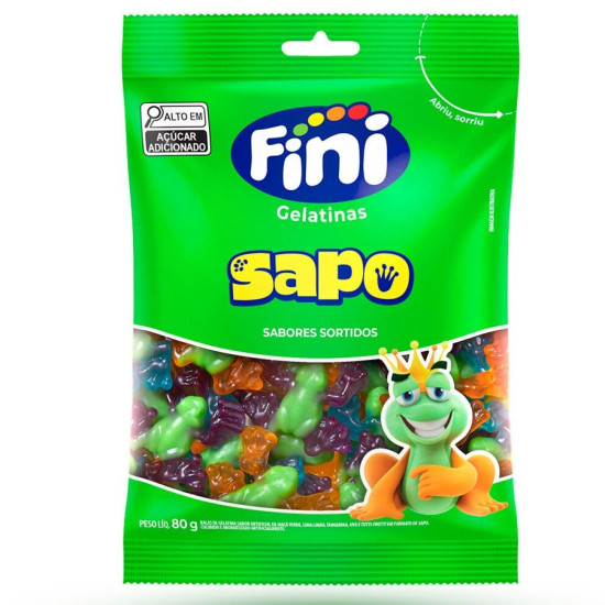 BALA DE GELATINA FINI SAPO SABORES SORTIDOS 80G