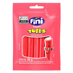 BALA DE GELATINA FINI TUBES MORANGO 35G