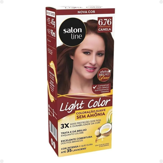 TINTURA DE CABELO SALON LINE LIGHT COLOR 6.76 CANELA