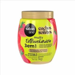 CREME SALON LINE MULTY EXTRAORDINARIO 3 EM 1 MORANGO 1KG