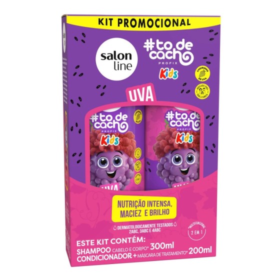 KIT SALON LINE SHAMPOO+CONDICIONADOR KIDS UVA C/300ML+200ML