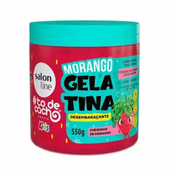 GELATINA TO DE CACHO KIDS MORANGO SALON LINE 550G