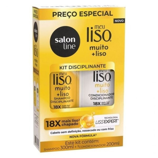 KIT SALON LINE MEU LISO SH300ML+COND200ML MUITO+LISO