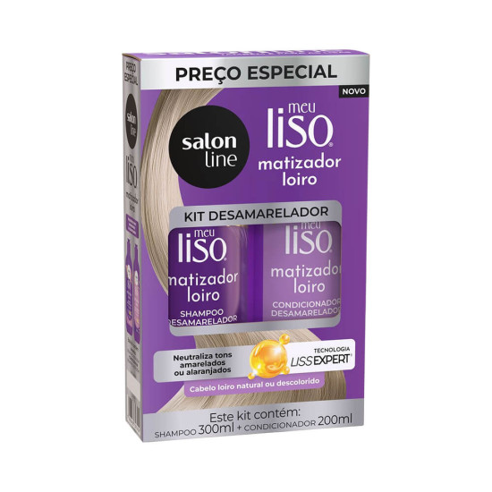 KIT SALON LINE MEU LISO SH300ML+COND200ML MATIZADOR LOIRO