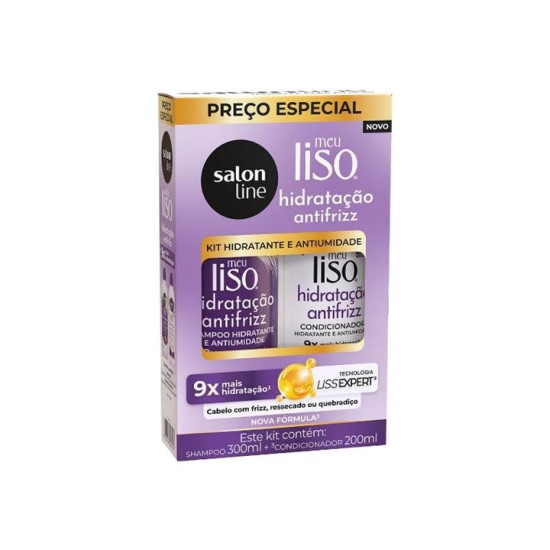 KIT SALON LINE MEU LISO SH300ML+COND200ML ANTIFRIZZ