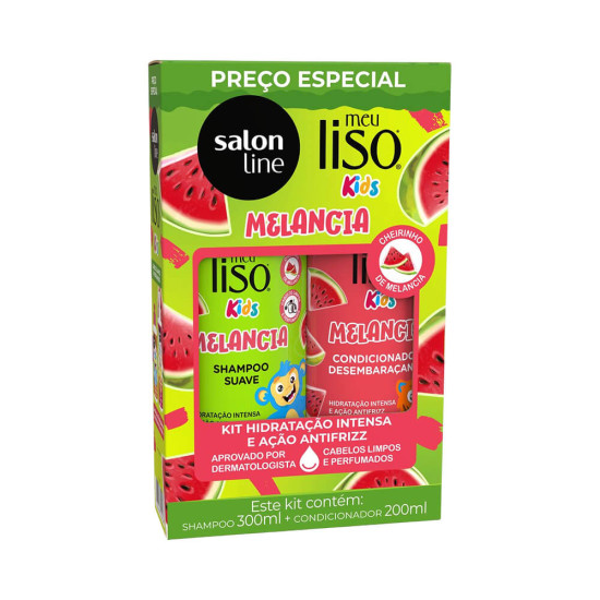 KIT SALON LINE MEU LISO SH300ML+COND200ML KIDS MELANCIA