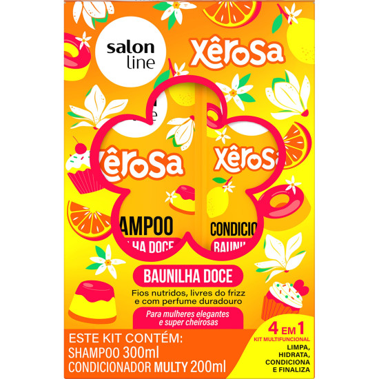 KIT SALON LINE XEROSA SHAMPOO 300ML+CONDICIONADOR 200ML BAUNILHA DOCE